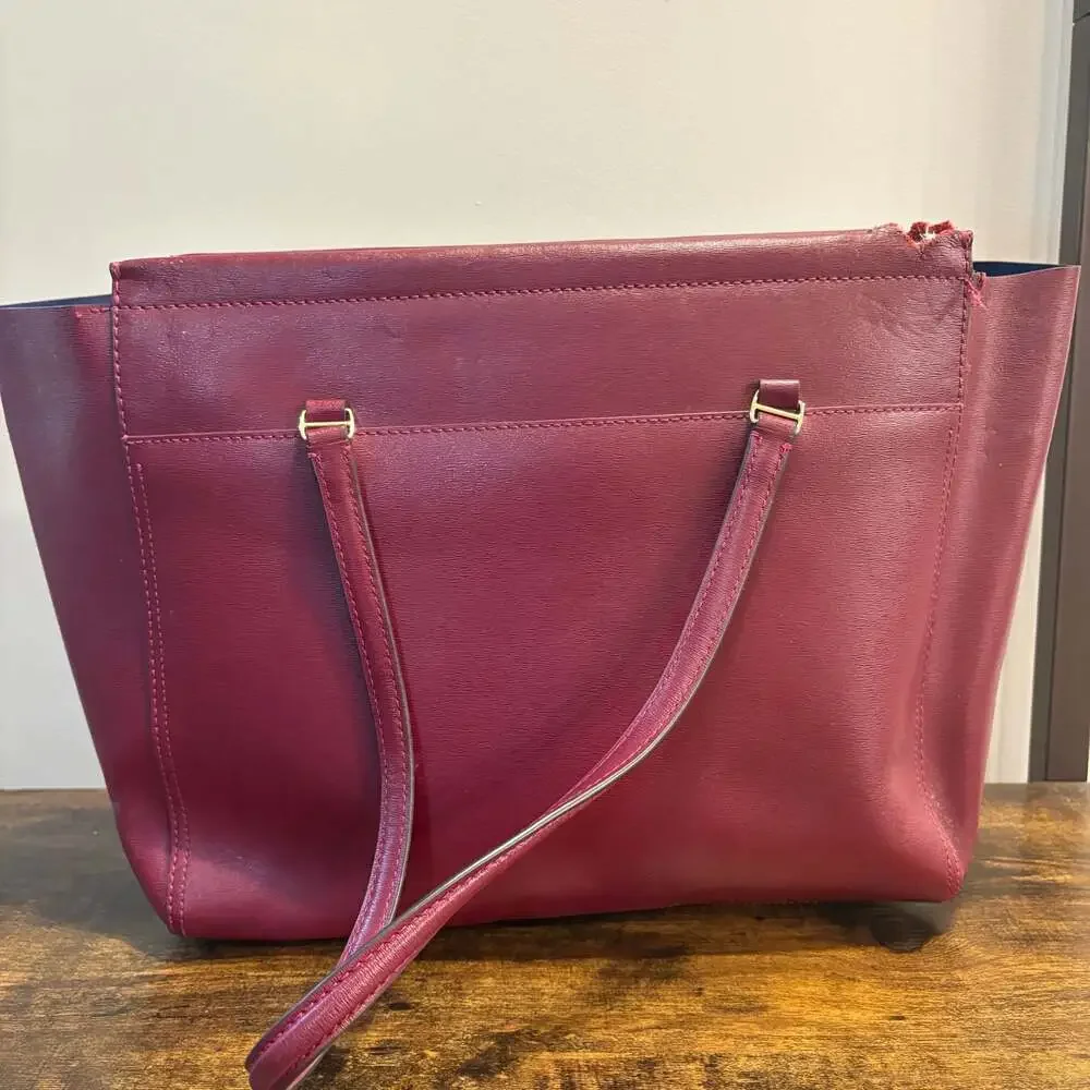 Tory Burch Parker Tote Imperial Garnet Leather Shoulder Bag